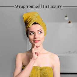 Casabella Towels - Luxury Athens Bath Sheets, 100% Cotton Bath Towel, 4 Pack Quick Dry Towel Bath Sheet Spicy Mustard - thumbnail 4