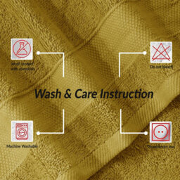 Casabella Towels - Luxury Athens Bath Sheets, 100% Cotton Bath Towel, 4 Pack Quick Dry Towel Bath Sheet Spicy Mustard - thumbnail 5