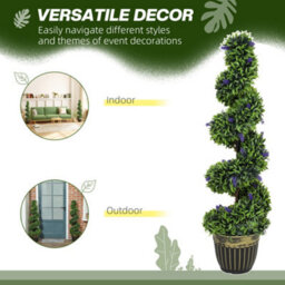 Homcom Set Of 2 Decorative Artificial Plants With Lavender And Pot, 115Cm - thumbnail 5