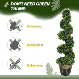 Homcom Set Of 2 Decorative Artificial Plants With Lavender And Pot, 115Cm - thumbnail 6
