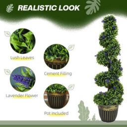 Homcom Set Of 2 Decorative Artificial Plants With Lavender And Pot, 115Cm - thumbnail 4
