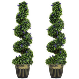 Homcom Set Of 2 Decorative Artificial Plants With Lavender And Pot, 115Cm - thumbnail 2