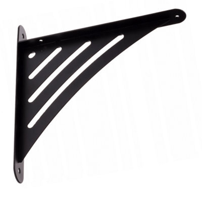 Heavy Duty Black Powder Coated Metal Shelf Support Bracket - Wall Mounted Shelf Support - 194X200mm - image 1