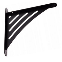 Heavy Duty Black Powder Coated Metal Shelf Support Bracket - Wall Mounted Shelf Support - 194X200mm - thumbnail 1