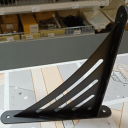 Heavy Duty Black Powder Coated Metal Shelf Support Bracket - Wall Mounted Shelf Support - 194X200mm - thumbnail 3