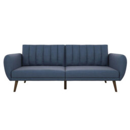 Novogratz Dorel Home Brittany Sofa Bed In Linen Look Navy Blue