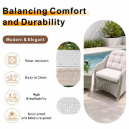 Abrihome Grey Rattan Bistro Set, 2 Chairs And  Side Table - Handwoven Pe Rattan, Weatherproof, Water For Patio, Balcony - thumbnail 6