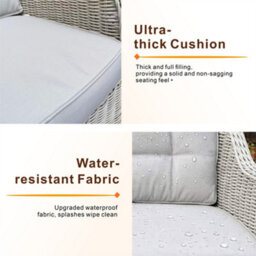 Abrihome Grey Rattan Bistro Set, 2 Chairs And  Side Table - Handwoven Pe Rattan, Weatherproof, Water For Patio, Balcony - thumbnail 9