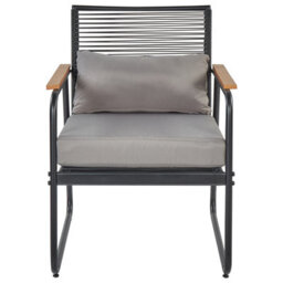 Beliani Garden Lounge Set With Table 4 Seater Pomonte Metal Black - thumbnail 5