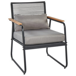 Beliani Garden Lounge Set With Table 4 Seater Pomonte Metal Black - thumbnail 4