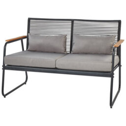 Beliani Garden Lounge Set With Table 4 Seater Pomonte Metal Black - thumbnail 7