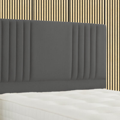 Arlo 20 Inch High Linen Strutted Divan Bed Headboard - Black - image 1