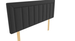 Arlo 20 Inch High Linen Strutted Divan Bed Headboard - Black - thumbnail 4