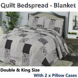 TheWhiteWater Limited Bedspread - Luxury Quilted - Reversible Two Sided - Bed Throw Warm Quilt - Bedspread Patchwork Reversible Set 150 Gsm - 3 Tog - thumbnail 3