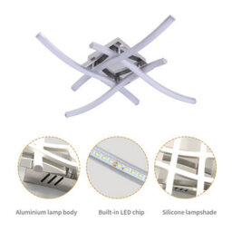 Pheashine Ceiling Light, Modern Wave-Shaped Ceiling Light 24W 4000K Silver 45X45X8Cm For Hallway Bedroom Living Room - thumbnail 4