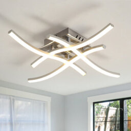 Pheashine Ceiling Light, Modern Wave-Shaped Ceiling Light 24W 4000K Silver 45X45X8Cm For Hallway Bedroom Living Room - thumbnail 2