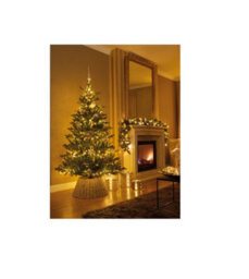 Everlands Grey Round Wicker Christmas Tree Skirt Tree Decor Base Floor Basket 57Cm X 28Cm - thumbnail 2
