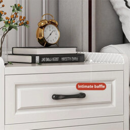 2Pcs Wooden Bedside Table Cabinet 3 Drawers - thumbnail 5