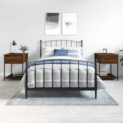 Berkfield Bedside Tables 2 Pcs Brown Oak 44X45X58 Cm Engineered Wood - image 1
