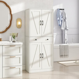Costway 183Cm Tall Kitchen Pantry  Modern Cupboard Cabinet With 4 Barn Doors - thumbnail 5