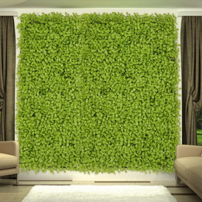 Living And Home Artificial Ivy Plant Hedge Green Grass Wall Panel Backdrop Decor 60Cm (W) X 40Cm (D) - image 1
