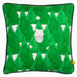 Furn. Hide And Seek Santa Velvet Polyester Filled Cushion - thumbnail 1