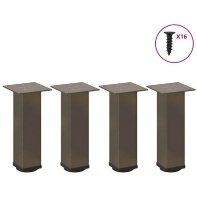 Berkfield Coffee Table Legs 4 Pcs Natural Steel 30-32 Cm Steel - image 1