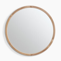 Furniturebox Uk Judith Oak Wood Medium 80X80Cm Round Wall Mirror - thumbnail 3