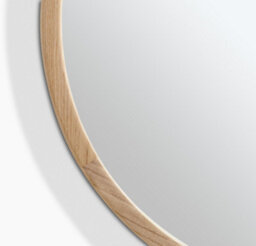Furniturebox Uk Judith Oak Wood Medium 80X80Cm Round Wall Mirror - thumbnail 7