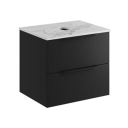 Affine 600mm Countertop Bathroom Vanity Unit Wall Hung Furniture Soft Close Black - thumbnail 3