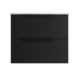 Affine 600mm Countertop Bathroom Vanity Unit Wall Hung Furniture Soft Close Black - thumbnail 4