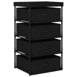 Berkfield Storage Rack With 4 Fabric Baskets Steel Black