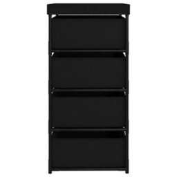 Berkfield Storage Rack With 4 Fabric Baskets Steel Black - thumbnail 4