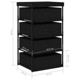 Berkfield Storage Rack With 4 Fabric Baskets Steel Black - thumbnail 7