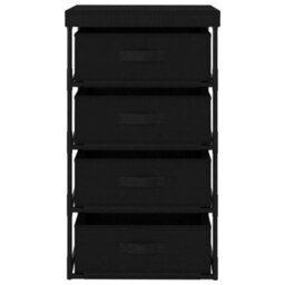 Berkfield Storage Rack With 4 Fabric Baskets Steel Black - thumbnail 2