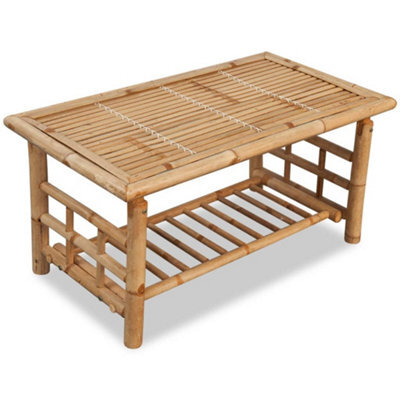 Berkfield Coffee Table Bamboo 90X50X45 Cm - image 1