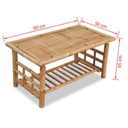 Berkfield Coffee Table Bamboo 90X50X45 Cm - thumbnail 5