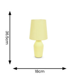 Valuelights Arlo Set Of 2 - Sunshine Yellow Ceramic Table Lamps With Tapered Shade - thumbnail 6