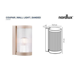 Nordlux Coupar Outdoor Patio Terrace Garden Wall Light In Sand (Diam) 13Cm - thumbnail 5