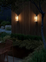Nordlux Coupar Outdoor Patio Terrace Garden Wall Light In Sand (Diam) 13Cm