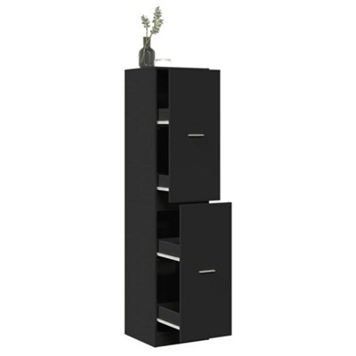 Walplus Apothecary Cabinet Black 40X41X174.5 Cm Engineered Wood - image 1