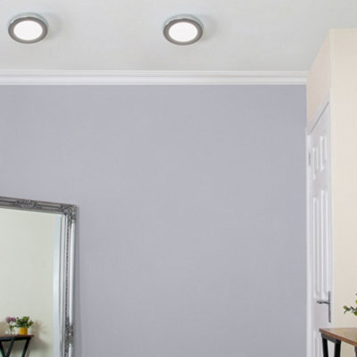 Litecraft Darly Chrome 1 Lamp Modern Bathroom 6W Led Flush Ceiling Light - image 1