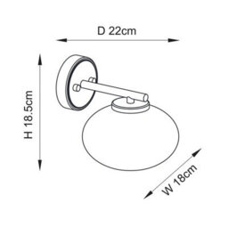 Luminosa Lighting Luminosa Jacob Dome Wall Lamp Warm Brass Plate & Clear Bubble Glass E14 - thumbnail 8