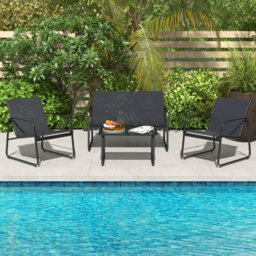 Costway 4 Pieces Patio Furniture Set Garden Outdoor Conversation Set W/table - thumbnail 8