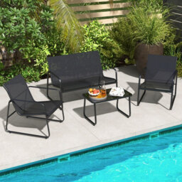 Costway 4 Pieces Patio Furniture Set Garden Outdoor Conversation Set W/table - thumbnail 1