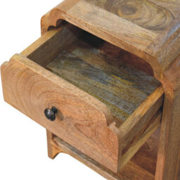 Artisan Furniture Solid Wood Newton Mini Oak-Ish Nightstand With A Drawer And Open Shelf - thumbnail 7
