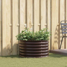 Berkfield Garden Raised Bed Brown 80 X 80 X 44 Cm Steel - thumbnail 1