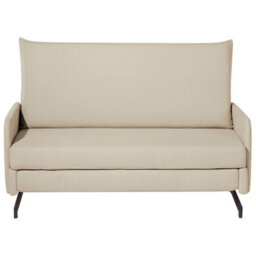 Beliani Sofa Bed 2 Seater Belfast Fabric Beige