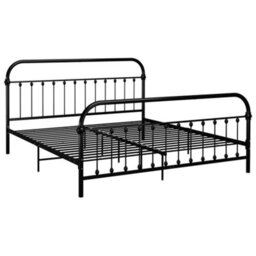 Vidaxl Bed Frame Without Mattress With Headboard Black 180X200 Cm Super King Metal - thumbnail 2