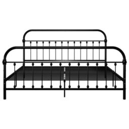 Vidaxl Bed Frame Without Mattress With Headboard Black 180X200 Cm Super King Metal - thumbnail 3